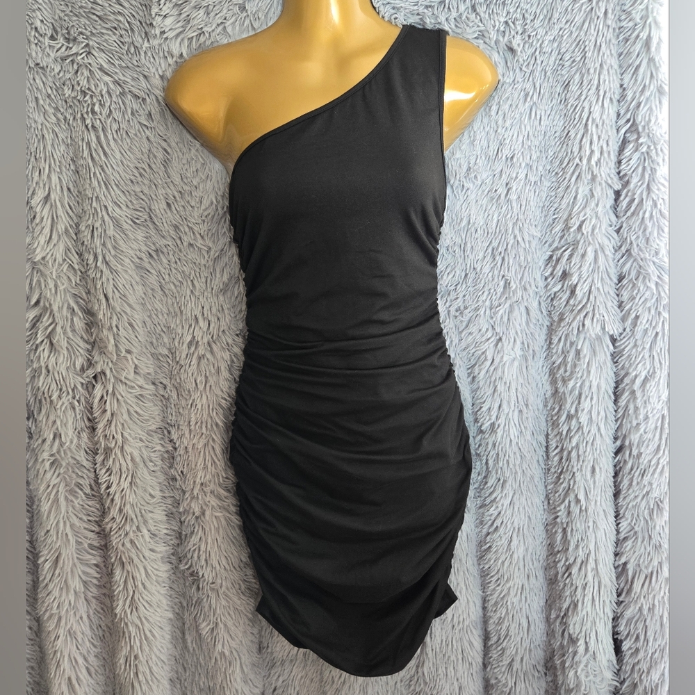 Black One-Shoulder Mini Dress